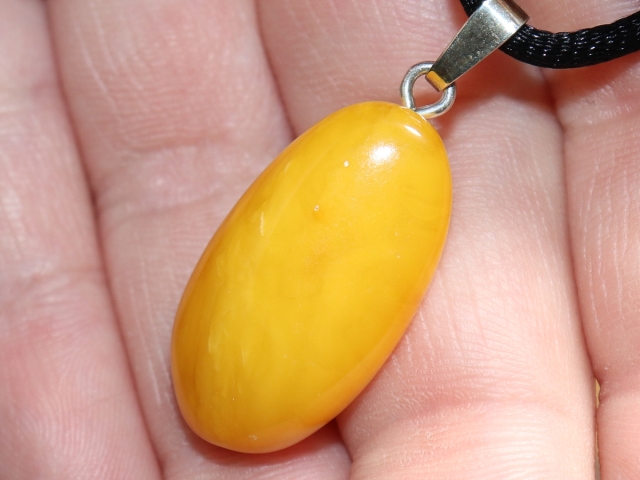 amber with cord or silver 925