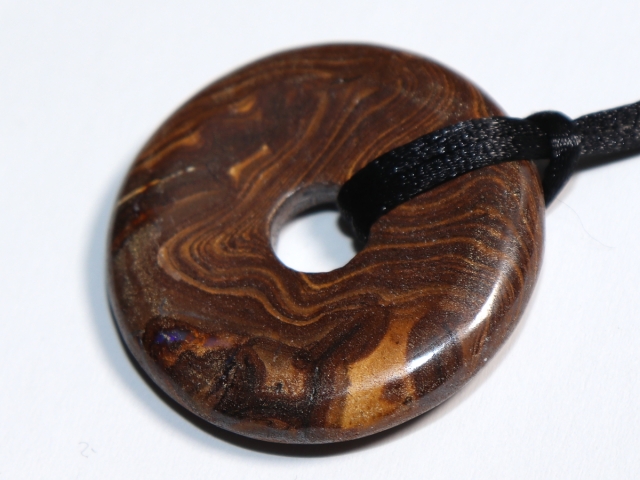 Boulder opal with cord