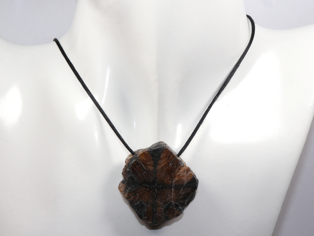 Preview: cross stone with cord or silver 925