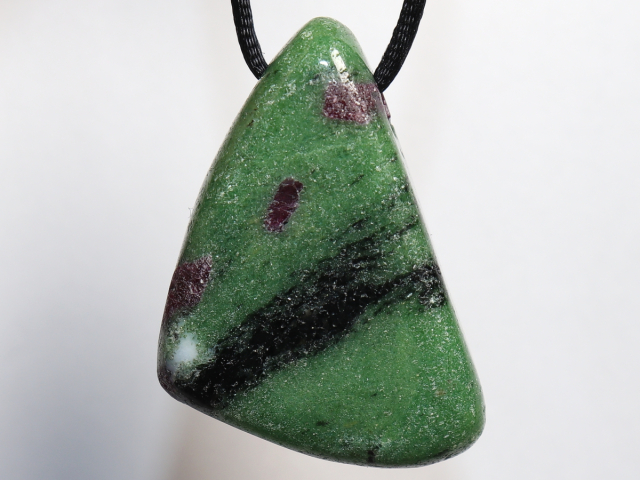 Preview: ruby in zoisite with cord or silver 925