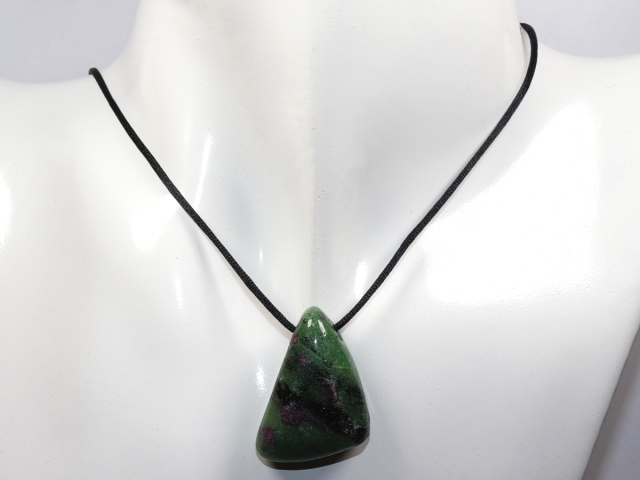 Preview: ruby in zoisite with cord or silver 925