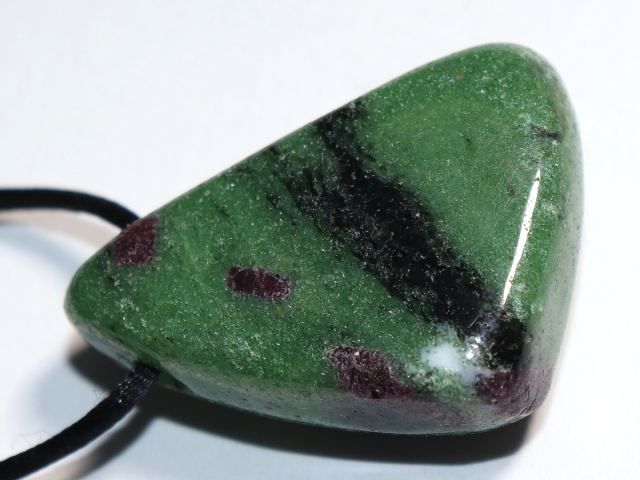ruby in zoisite with cord or silver 925