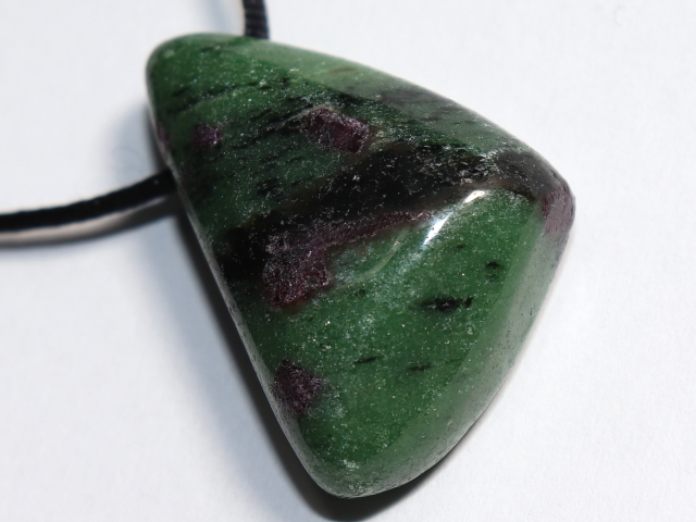 ruby in zoisite with cord or silver 925