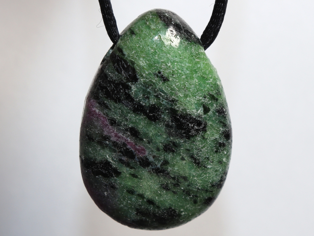 Preview: ruby in zoisite with cord or silver 925
