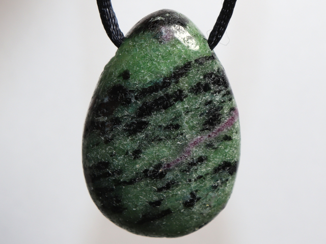 Preview: ruby in zoisite with cord or silver 925