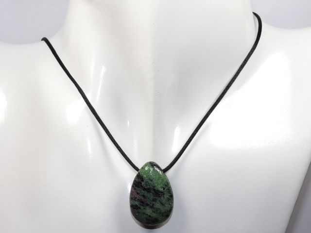 Preview: ruby in zoisite with cord or silver 925