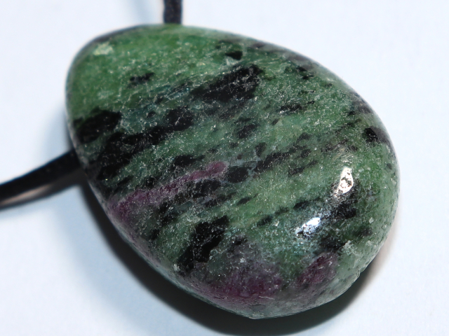 ruby in zoisite with cord or silver 925