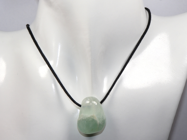 Preview: prehnite with cord or silver 925