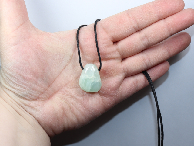prehnite with cord or silver 925