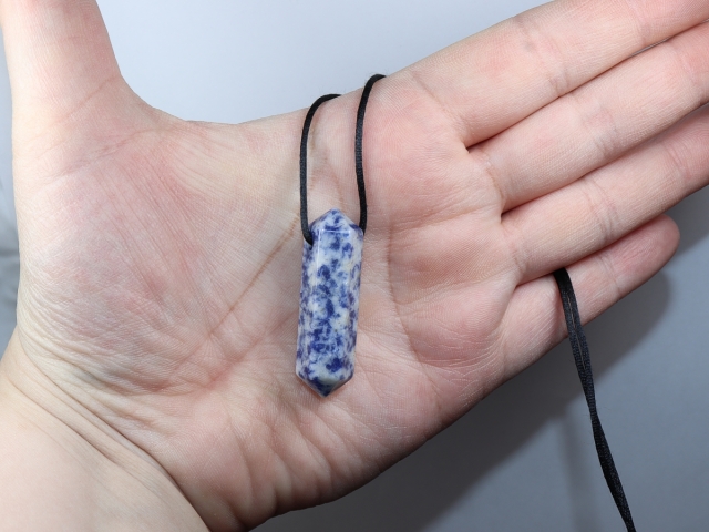 sodalite with cord or silver 925