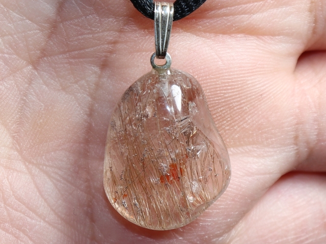 Rutilquarz mit Band oder Silber 925