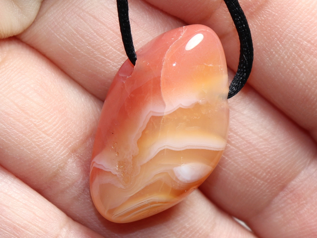 carnelian-agate with cord or silver 925