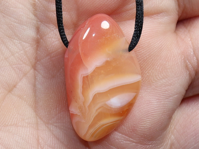 carnelian-agate with cord or silver 925