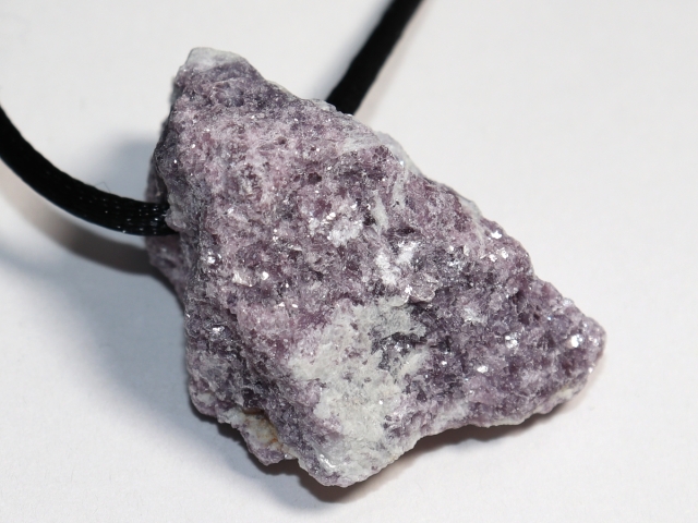 lepidolite with cord or silver 925
