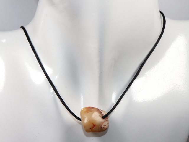 fire opal with cord or silver 925
