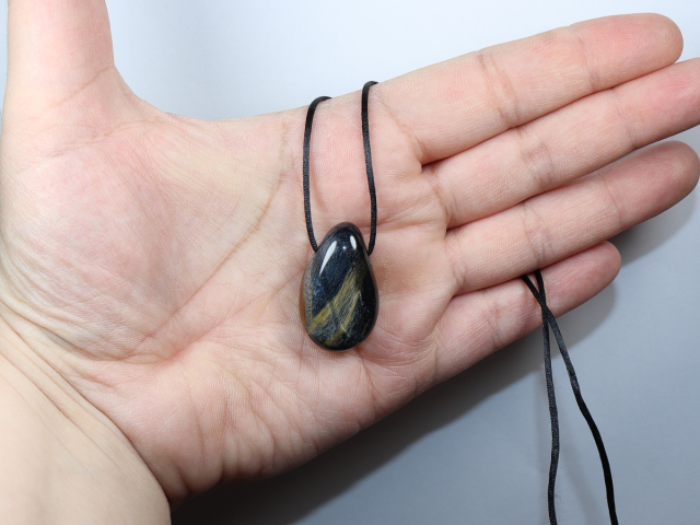 Falkenauge mit Tigerauge mit Band oder Silber 925