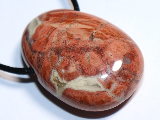 brecciated jasper with cord or silver 925