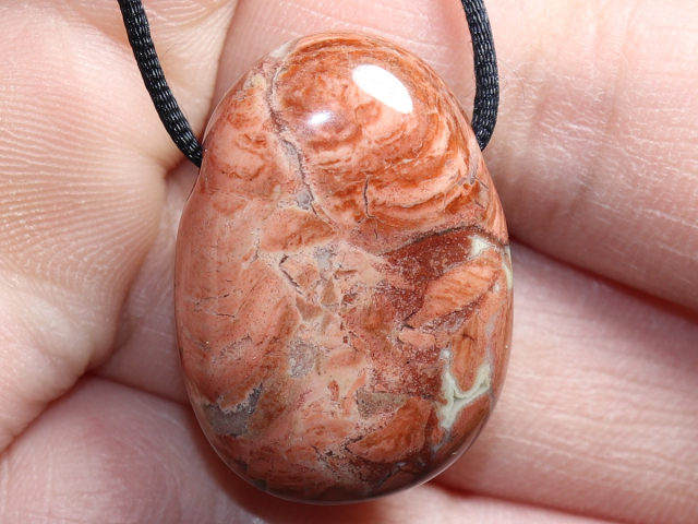 brecciated jasper with cord or silver 925