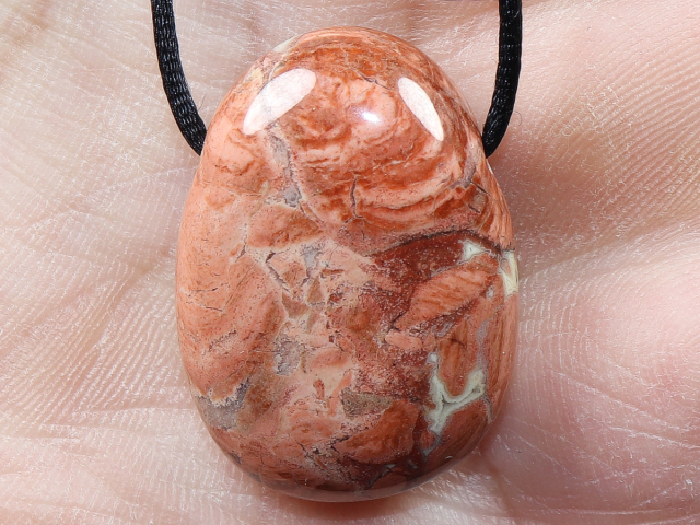 brecciated jasper with cord or silver 925