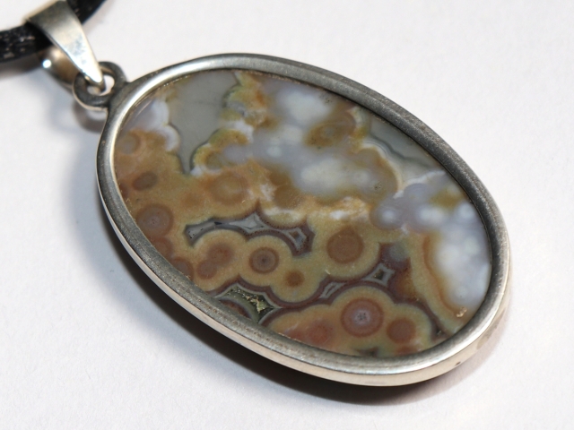 ocean jasper with cord or silver 925