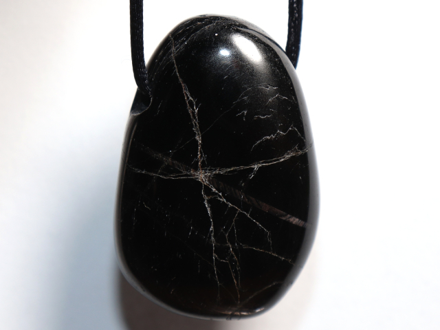 Preview: hypersthene with cord or silver 925