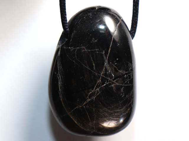 Preview: hypersthene with cord or silver 925