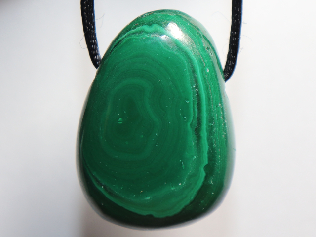 malachite with cord or silver 925