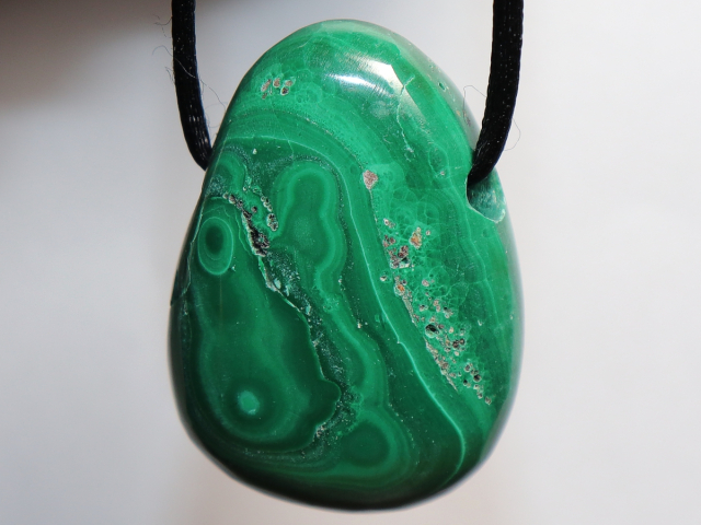 Preview: malachite with cord or silver 925