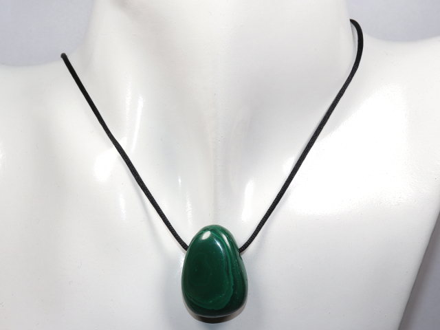 Preview: malachite with cord or silver 925