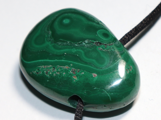 malachite with cord or silver 925