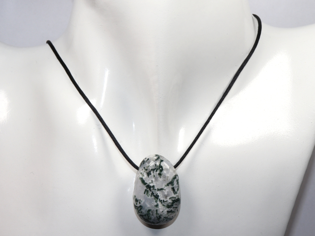 Preview: tree agate with cord or silver 925