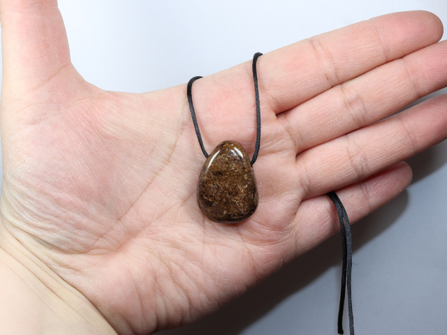 bronzite with cord or silver 925