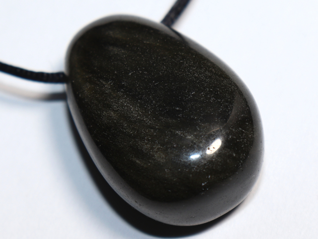 gold obsidian with cord or silver 925