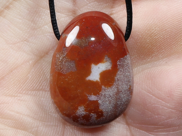 indian agate with cord or silver 925