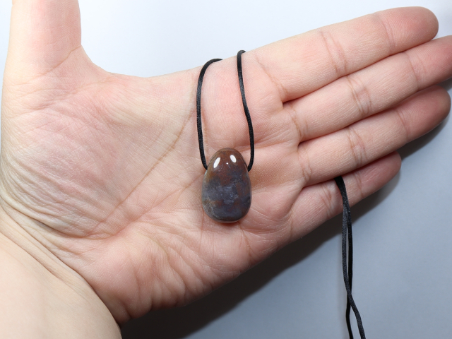 indian agate with cord or silver 925