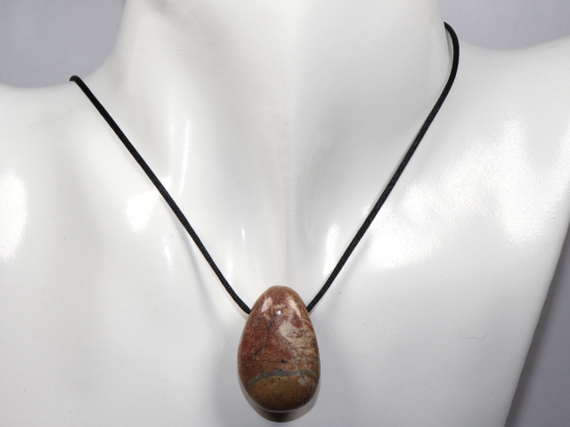 Preview: rhodonite with cord or silver 925