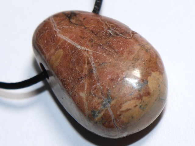 rhodonite with cord or silver 925