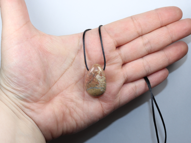 rhodonite with cord or silver 925