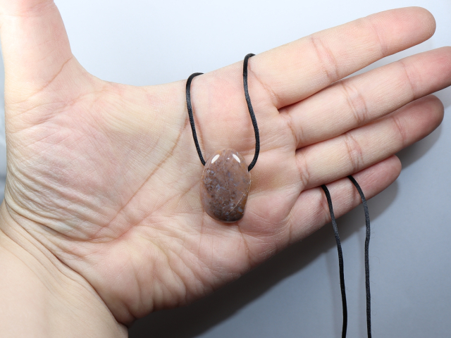 indian agate with cord or silver 925