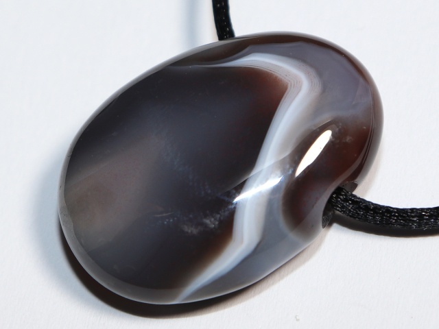 Botswana agate with cord or silver 925