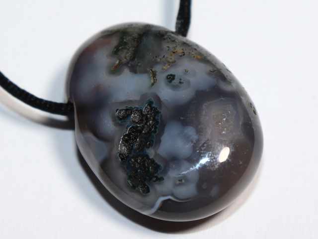 Botswana agate with cord or silver 925