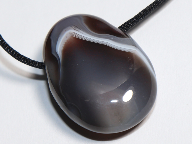 Botswana agate with cord or silver 925