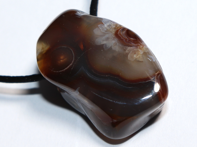 fire agate with cord or silver 925