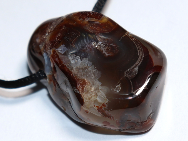 fire agate with cord or silver 925