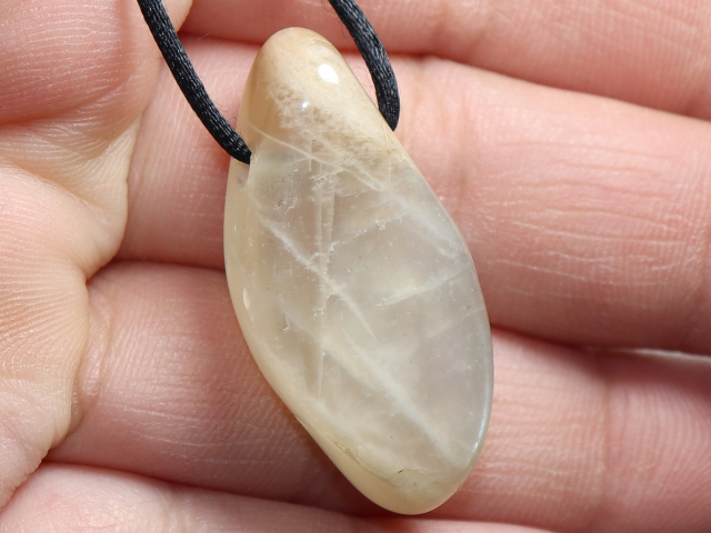 moonstone with cord or silver 925