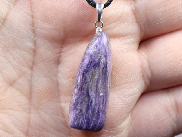 charoite with cord or silver 925