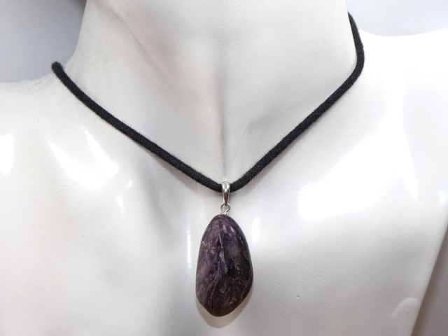 Charoite on cord
