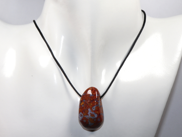 jasper-chalcedony with cord or silver 925