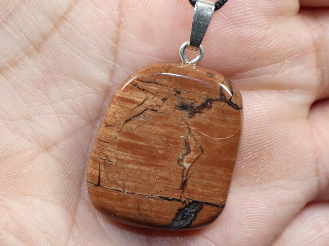 amulet stone with cord or silver 925