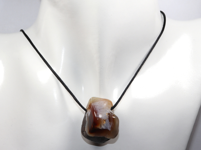fire agate with cord or silver 925